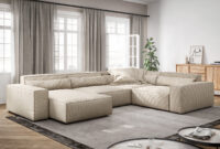 Wohnlandschaft Sirpio Xl 360X260 Cm Cord Beige Recamiere Variabel | Delife within Wohnlandschaft Beige